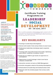 LEADERS FOR TOMORROW CERTIFICATE TRAINING PROGRAMME 