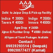 TAXI IN DELHI TO JAIPUR DROP OR PICK  INDIGO 3000/- INNOVA 4000/- CONT