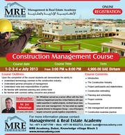 Construction Management Course at Knowledge Village,  Dubai. 