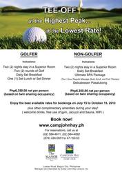 Tee-off at the Highest Peak,  at the Lowest Rates!