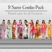 Queen saree Nine Stylish Designer Sarees Combo Collection