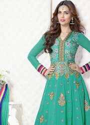 Esha Gupta Gorgeous Designer Long Anarkali Suit best offer shopping