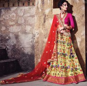 Titillating Embroidered Work A Line Lehenga Choli