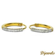 Djewels - Diamond Earrings in Bali Shape with Hallmarked Gold