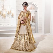 Sensational Rusty Beige Bridal Lehenga Choli