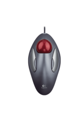 Logitech Trackman Marble Mouse,  Four-Button,  Programmable,  Dark Gray