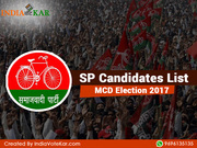 SP Candidates List MCD Election 2017