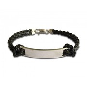 Buy Identity Tag Leather Bracelet for Men at Jewelslane