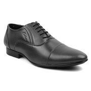 Black leather formal shoes online India