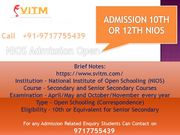 NIOS Admission,  Nios admission in Delhi,  NIOS Admission 2020