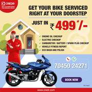 Get your bike serviced right at your doorstep for just Rs 499/- 