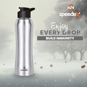 Speedex 3-Pack 1 Litre Water Bottles – Stainless Steel,  Rust Free,  Lea
