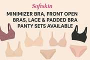 Softskin – Minimizer Bra,  Front Open Bras,  Lace & Padded Bra Panty Set